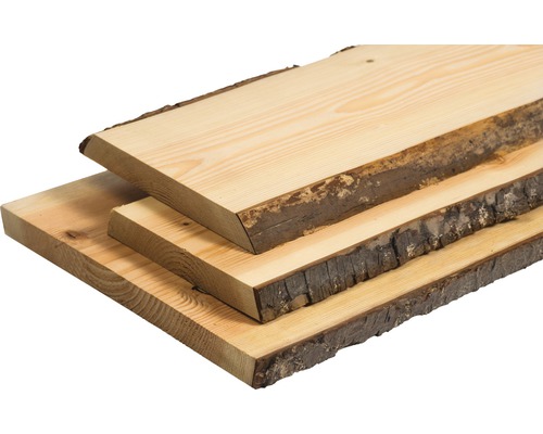 Massivholzbrett beidseitig unbesäumt mit Baumkante 30x400x1200 mm