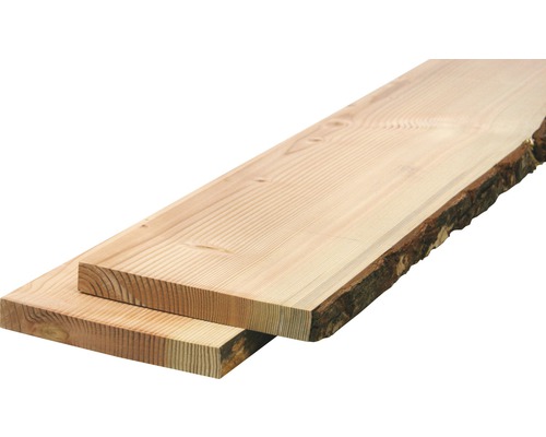 Massivholzbrett Douglasie einseitig unbesäumt mit Baumkante 30x200-250x2000 mm